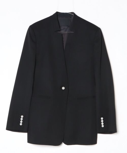 CINOH(チノ)の「BLACK FORMAL RAISED NOTCH JACKET(テーラードジャケット・レディース・ブラック・38/36)」の7枚目の写真