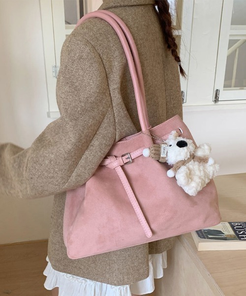 Miniministore(ミニミニストア)の「スエード調トートバッグ ベルトデザイン鞄(トートバッグ・レディース・ブラック/ブラウン/キャメル/ピンク/ワインレッド・FREE)」の16枚目の写真