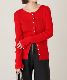 Omekashi | 2WAYフリルリブニットカーディガン(カーディガン/ボレロ)