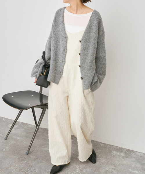 Spick & Span(スピックアンドスパン)の「《WEB限定》ドットジャガードサロペット(サロペット/オーバーオール・レディース・ホワイト/ブラック・36/38)」の3枚目の写真