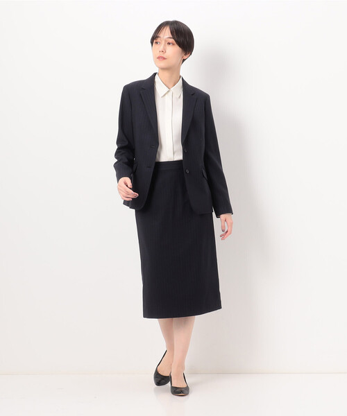 COMME CA(コムサ)の「〔 TALLサイズ 〕 【セットアップ対応】ウールストライプ シングルジャケット(スーツジャケット・レディース・グレー/ネイビー・13号/15号)」の9枚目の写真