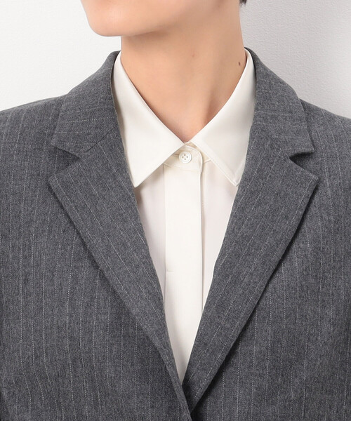 COMME CA(コムサ)の「〔 TALLサイズ 〕 【セットアップ対応】ウールストライプ シングルジャケット(スーツジャケット・レディース・グレー/ネイビー・13号/15号)」の14枚目の写真