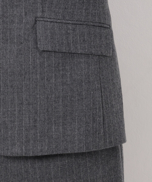 COMME CA(コムサ)の「〔 TALLサイズ 〕 【セットアップ対応】ウールストライプ シングルジャケット(スーツジャケット・レディース・グレー/ネイビー・13号/15号)」の17枚目の写真