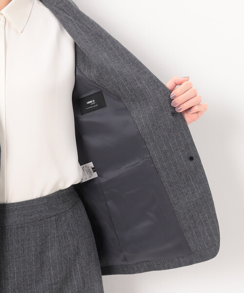 COMME CA(コムサ)の「〔 TALLサイズ 〕 【セットアップ対応】ウールストライプ シングルジャケット(スーツジャケット・レディース・グレー/ネイビー・13号/15号)」の18枚目の写真