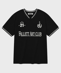 Fallett（ファレット）の「Art Club Football Short Sleeve Tee Black（Tシャツ/カットソー・メンズ）」