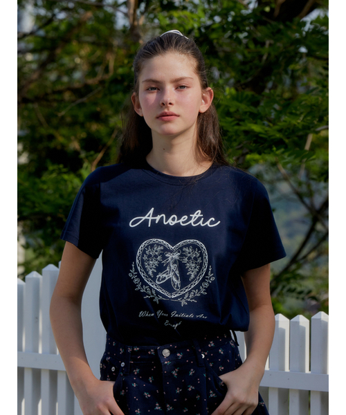 ANOETIC（アノエティック）の「ANC LOVE BASIC T-SHIRT_NAVY（Tシャツ/カットソー・レディース・ネイビー・FREE）」の2枚目の写真