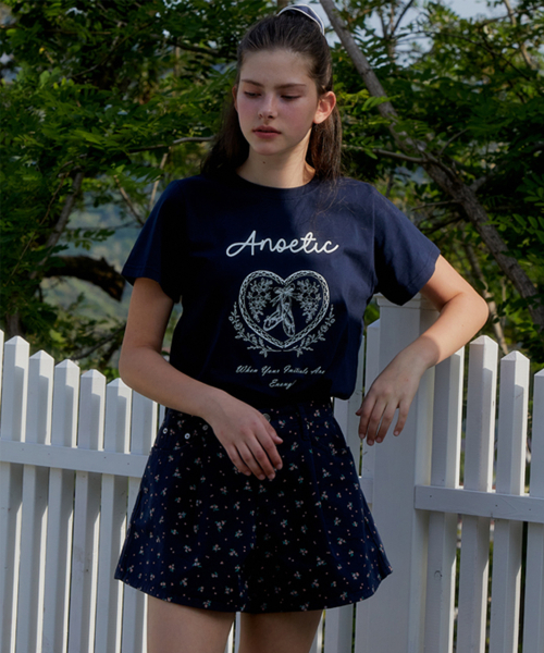 ANOETIC（アノエティック）の「ANC LOVE BASIC T-SHIRT_NAVY（Tシャツ/カットソー・レディース・ネイビー・FREE）」の4枚目の写真