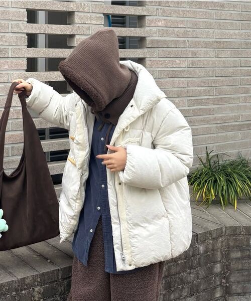 DRAWFIT WOMEN（ドローフィットウーマン）の「ウッドトグルダックダウンハーフジャンパー[クリーム]（ダウンジャケット/コート・レディース・その他・FREE）」の7枚目の写真