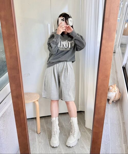 bounDary（バウンダリー）の「ツーピンタックワイドバミューダショートパンツ [グレー]（その他パンツ・レディース・その他・LARGE/MEDIUM/X-LARGE）」の7枚目の写真