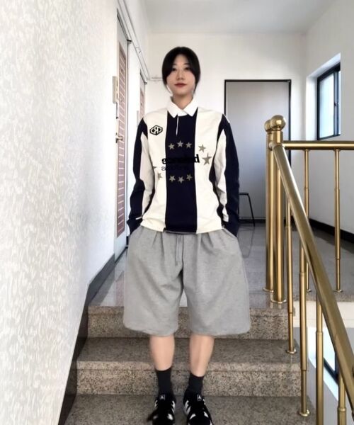 bounDary（バウンダリー）の「ツーピンタックワイドバミューダショートパンツ [グレー]（その他パンツ・レディース・その他・LARGE/MEDIUM/X-LARGE）」の2枚目の写真