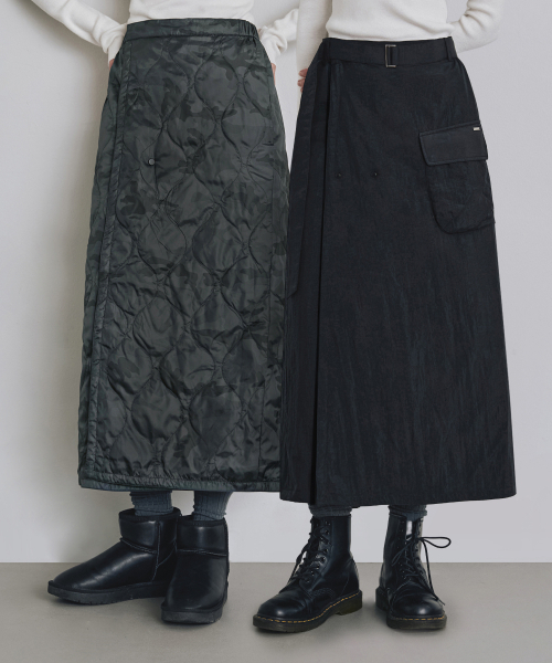 [ウィメンズ] リバーシブルパディングラップスカート ブラック COWSK003BLACK