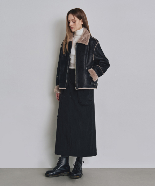 COSTUME O’CLOCK(コスチュームオクロック)の「リバーシブルパディングラップスカート ブラック COWSK003BLACK(スカート・レディース・その他・F)」の2枚目の写真