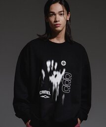 CAMEL WORK（キャメルワーク）の「CCC ハンドプリントスウェットシャツ（ブラック）（スウェット）」