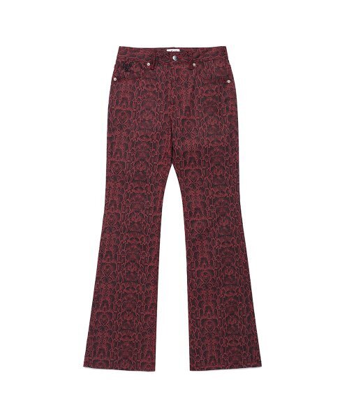 Cavish(カビシ)の「PYTHON BOOTSCUT PANTS RED(CV2DFFPA08A)(その他パンツ・レディース・レッド・SMALL/MEDIUM)」の1枚目の写真