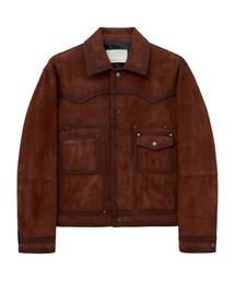 UNGIMMICK（アンジミック）の「OIL BRUSHED WESTERN SUEDE JACKET (TAN BROWN / GOATSKIN)（ライダースジャケット）」
