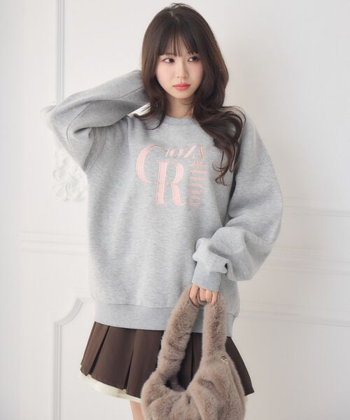 ems excite（エムズエキサイト）の「ロゴ刺繍BIGトレーナー（スウェット・レディース・ダークグレー・FREE）」の14枚目の写真