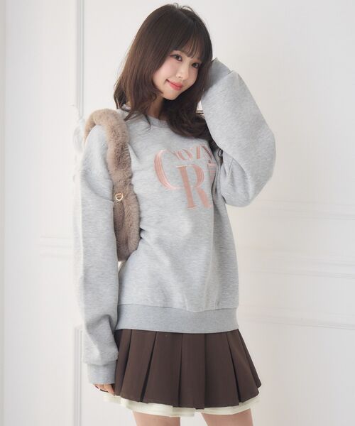 ems excite（エムズエキサイト）の「ロゴ刺繍BIGトレーナー（スウェット・レディース・ダークグレー・FREE）」の16枚目の写真