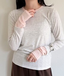 シアーリブレイヤードロンTシャツ