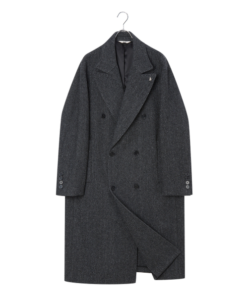 HAZZYS（ ヘジス）の「[HIS]チャコールヘリンボーンダブルブレストコート（チェスターコート・メンズ・その他・SMALL/MEDIUM/LARGE）」の5枚目の写真