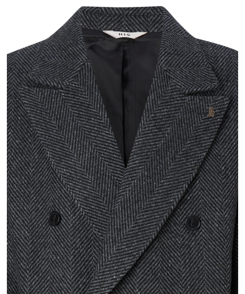 HAZZYS（ ヘジス）の「[HIS]チャコールヘリンボーンダブルブレストコート（チェスターコート・メンズ・その他・SMALL/MEDIUM/LARGE）」の6枚目の写真