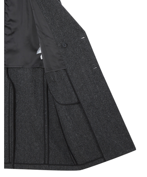 HAZZYS（ ヘジス）の「[HIS]チャコールヘリンボーンダブルブレストコート（チェスターコート・メンズ・その他・SMALL/MEDIUM/LARGE）」の9枚目の写真