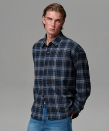 ERA（エラ）の「UNISEX VINTAGE CHECK SHIRT - BLUE GRAY（シャツ/ブラウス）」