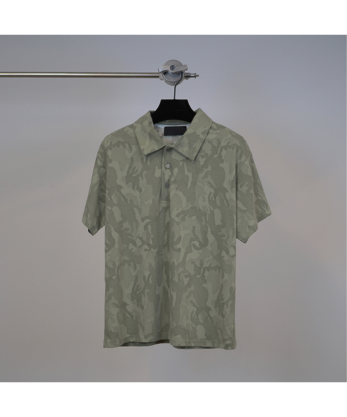 GOZER(ゴーザー)の「CAMO COLLAR HALF T-SHIRT_LIGHT(Tシャツ/カットソー・メンズ・グリーン系カモフラージュ・MEDIUM/LARGE/X-LARGE)」の1枚目の写真