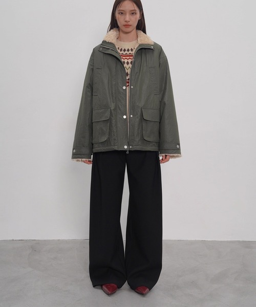 EIGHTHMONTH（エイスマンス）の「サイドプリーツワイドパンツ EM25a160【EIGHTHMONTH】（その他パンツ・レディース・ブラック・L/M/S）」の2枚目の写真