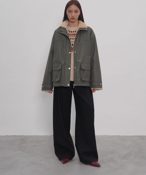 EIGHTHMONTH（エイスマンス）の「サイドプリーツワイドパンツ EM25a160【EIGHTHMONTH】（その他パンツ・レディース・ブラック・L/M/S）」の3枚目の写真