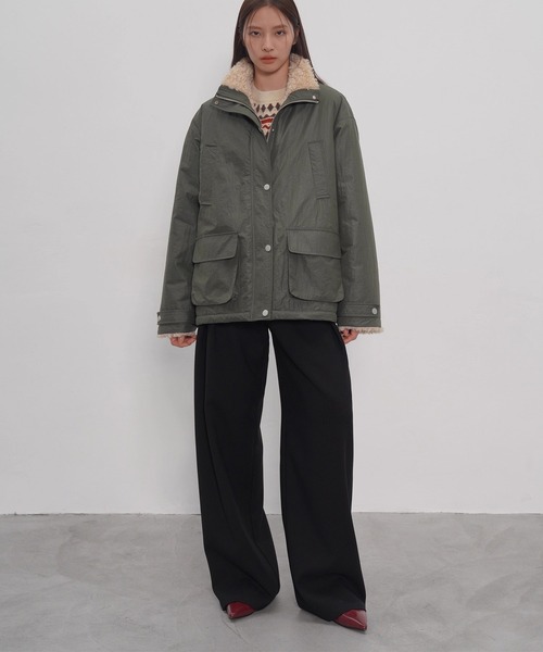 EIGHTHMONTH（エイスマンス）の「サイドプリーツワイドパンツ EM25a160【EIGHTHMONTH】（その他パンツ・レディース・ブラック・L/M/S）」の4枚目の写真
