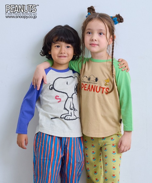 PEANUTS(ピーナッツ)の「【PEANUTS】スヌーピー/ラグランロンT(Tシャツ/カットソー・キッズ・チャコール/ライトグリーン/ブルー・80/90/95/100/110/120/130/140/150)」の21枚目の写真