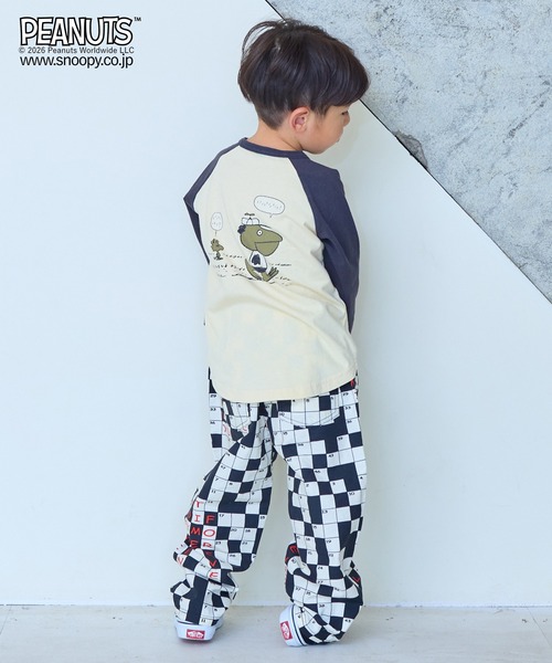 PEANUTS(ピーナッツ)の「【PEANUTS】スヌーピー/ラグランロンT(Tシャツ/カットソー・キッズ・チャコール/ライトグリーン/ブルー・80/90/95/100/110/120/130/140/150)」の6枚目の写真