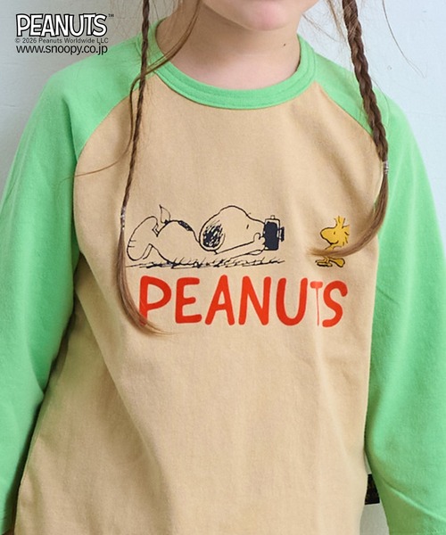 PEANUTS(ピーナッツ)の「【PEANUTS】スヌーピー/ラグランロンT(Tシャツ/カットソー・キッズ・チャコール/ライトグリーン/ブルー・80/90/95/100/110/120/130/140/150)」の19枚目の写真