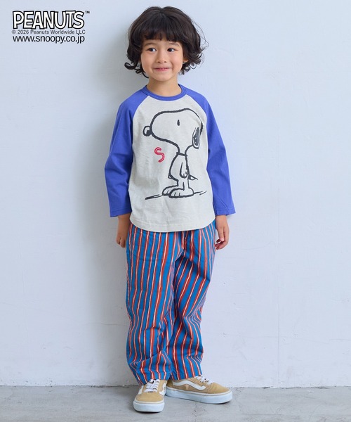 PEANUTS(ピーナッツ)の「【PEANUTS】スヌーピー/ラグランロンT(Tシャツ/カットソー・キッズ・チャコール/ライトグリーン/ブルー・80/90/95/100/110/120/130/140/150)」の10枚目の写真