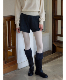 TINKNIT（ティンニット）の「エイラインウールニットショーツ_チャコール（その他パンツ）」