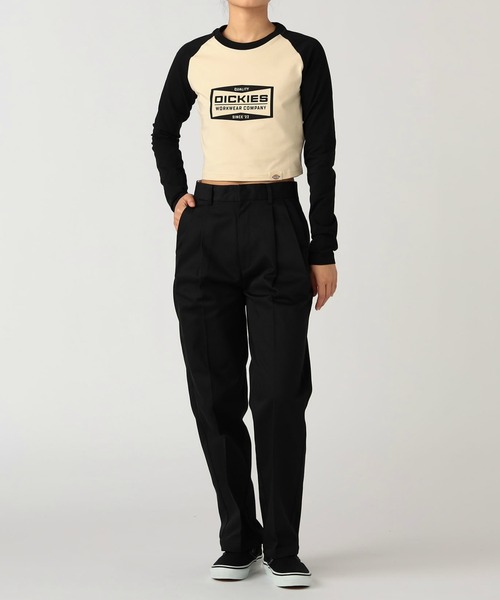 Dickies（ディッキーズ）の「Dickies/ディッキーズ バレルレッグパンツ/センタープレス入りパンツ（その他パンツ・レディース・グレー/カーキ/ブラック・MEDIUM/SMALL）」の4枚目の写真