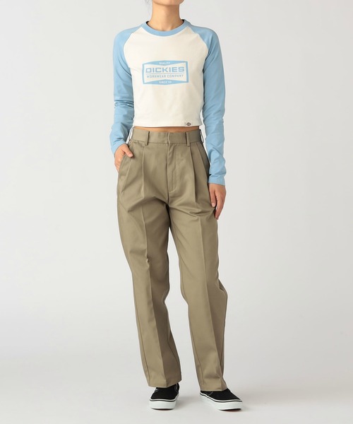 Dickies（ディッキーズ）の「Dickies/ディッキーズ バレルレッグパンツ/センタープレス入りパンツ（その他パンツ・レディース・グレー/カーキ/ブラック・MEDIUM/SMALL）」の22枚目の写真