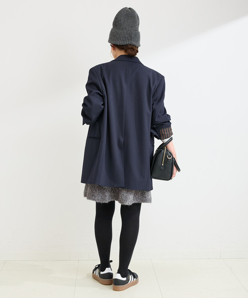 B.C STOCK（ベーセーストック）の「手洗い可 / ビアードミニフレアニットスカート（スカート・レディース・チャコールグレー/アイボリー・FREE）」の18枚目の写真