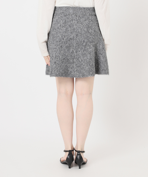 B.C STOCK（ベーセーストック）の「手洗い可 / ビアードミニフレアニットスカート（スカート・レディース・チャコールグレー/アイボリー・FREE）」の5枚目の写真