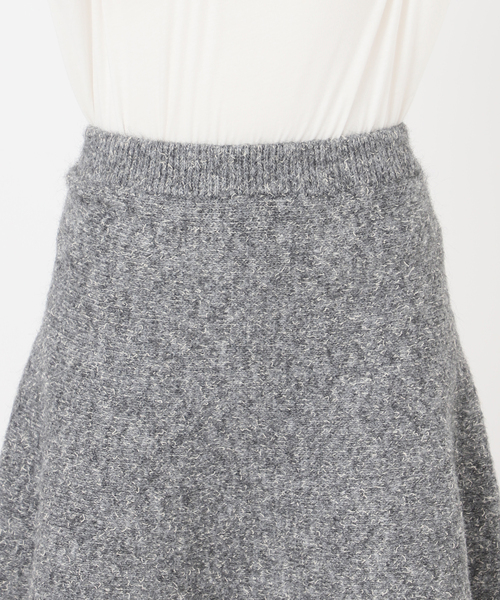 B.C STOCK（ベーセーストック）の「手洗い可 / ビアードミニフレアニットスカート（スカート・レディース・チャコールグレー/アイボリー・FREE）」の8枚目の写真