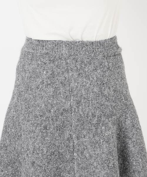 B.C STOCK（ベーセーストック）の「手洗い可 / ビアードミニフレアニットスカート（スカート・レディース・チャコールグレー/アイボリー・FREE）」の9枚目の写真