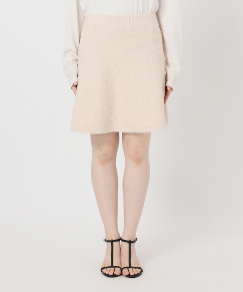 B.C STOCK（ベーセーストック）の「手洗い可 / ビアードミニフレアニットスカート（スカート・レディース・チャコールグレー/アイボリー・FREE）」の12枚目の写真