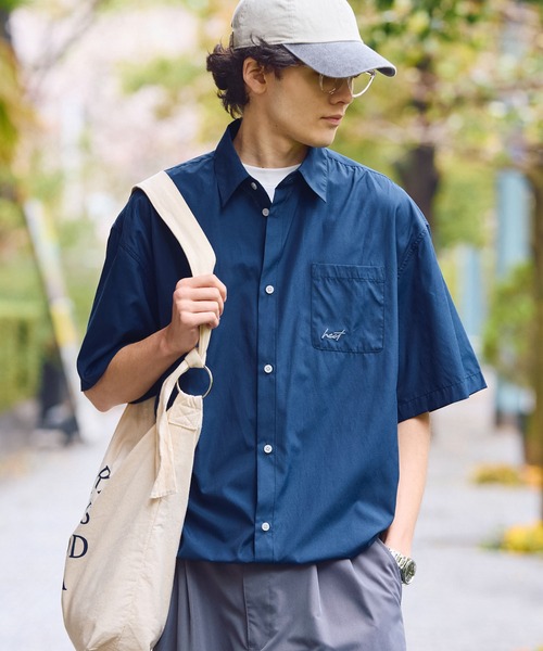 セール】【HECT】Box Silhouette Logo Drawstring S/S Shirt