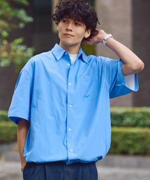 HECT（ヘクト）の「【HECT】Box Silhouette Logo Drawstring S S Shirt   ボックスシルエット ロゴ刺繍 ドロスト レギュラーカラー 半袖シャツ<速乾>（シャツ/ブラウス）」