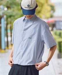HECT（ヘクト）の「【HECT】Box Silhouette Logo Drawstring S S Shirt   ボックスシルエット ロゴ刺繍 ドロスト レギュラーカラー 半袖シャツ<速乾>（シャツ/ブラウス）」