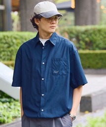HECT（ヘクト）の「【HECT】Box Silhouette Logo Drawstring S S Shirt   ボックスシルエット ロゴ刺繍 ドロスト レギュラーカラー 半袖シャツ<速乾>（シャツ/ブラウス）」