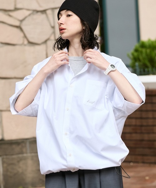 HECT】Box Silhouette Logo Drawstring S/S Shirt / ボックス