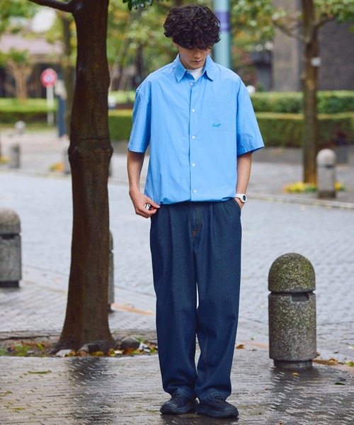 HECT(ヘクト)の「【HECT】Box Silhouette Logo Drawstring S/S Shirt / ボックスシルエット ロゴ刺繍 ドロスト レギュラーカラー 半袖シャツ<速乾>(シャツ/ブラウス・メンズ・ネイビー系/ブルー/グレー系/ブルー系/ブラック系/ネイビー/ホワイト・S/L/M)」の11枚目の写真