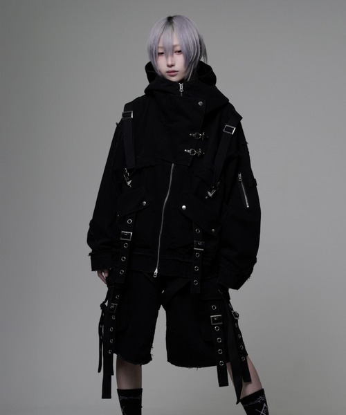 レフレム REFLEM ハイネックパーカー ジップアップパーカー REFLEM（レフレム） パーカー 「REFLEM/レフレム」レースアップ