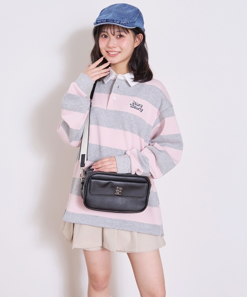 LOVETOXIC(ラブトキシック)の「【LTXC】ジャガードテープフラップショルダー(ショルダーバッグ・キッズ・クリーム/アイボリー/ブラック/レッド・F)」の5枚目の写真
